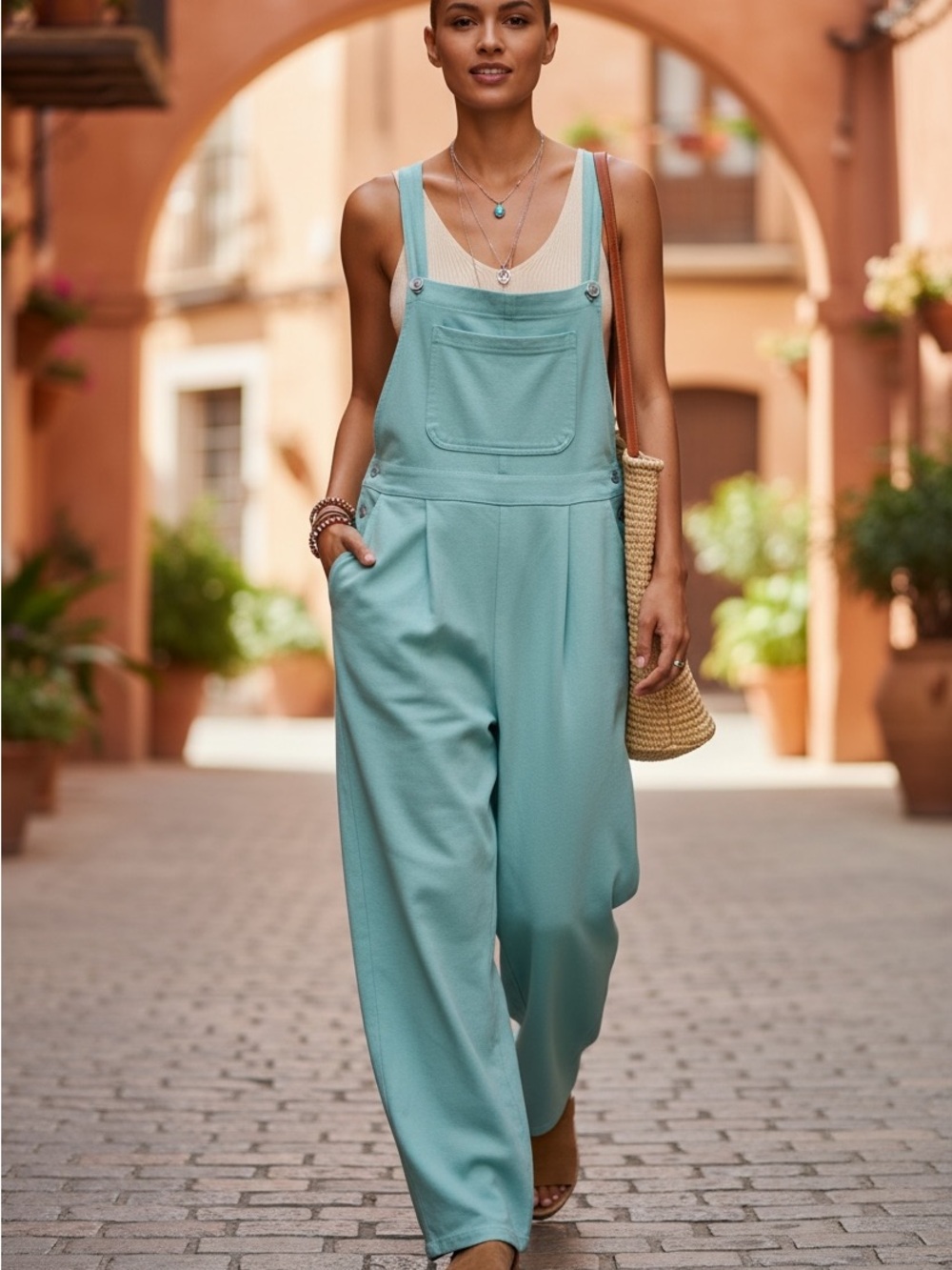 Halara XL  Aqua Athleisure with Front Pocket Wide Legs